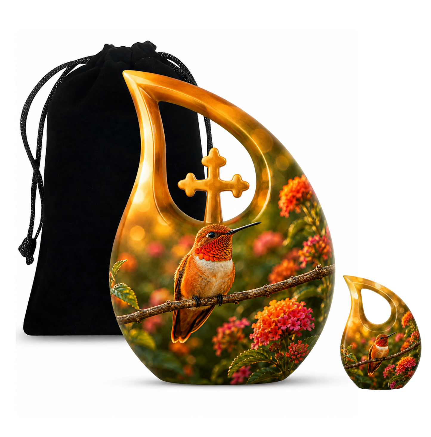 Rufous Hummingbird Cremation Urn For Ashes