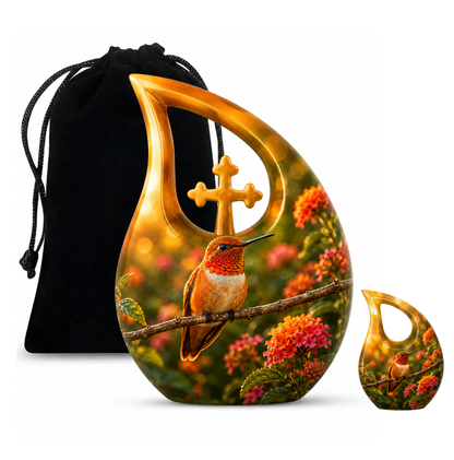 Rufous Hummingbird Cremation Urn For Ashes