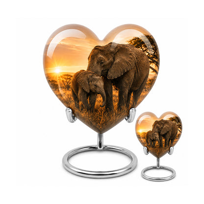 Elephant Family Cremation Urn For Ashes