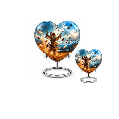 American Chief Eagle Feathers Cremation Urn for Ashes