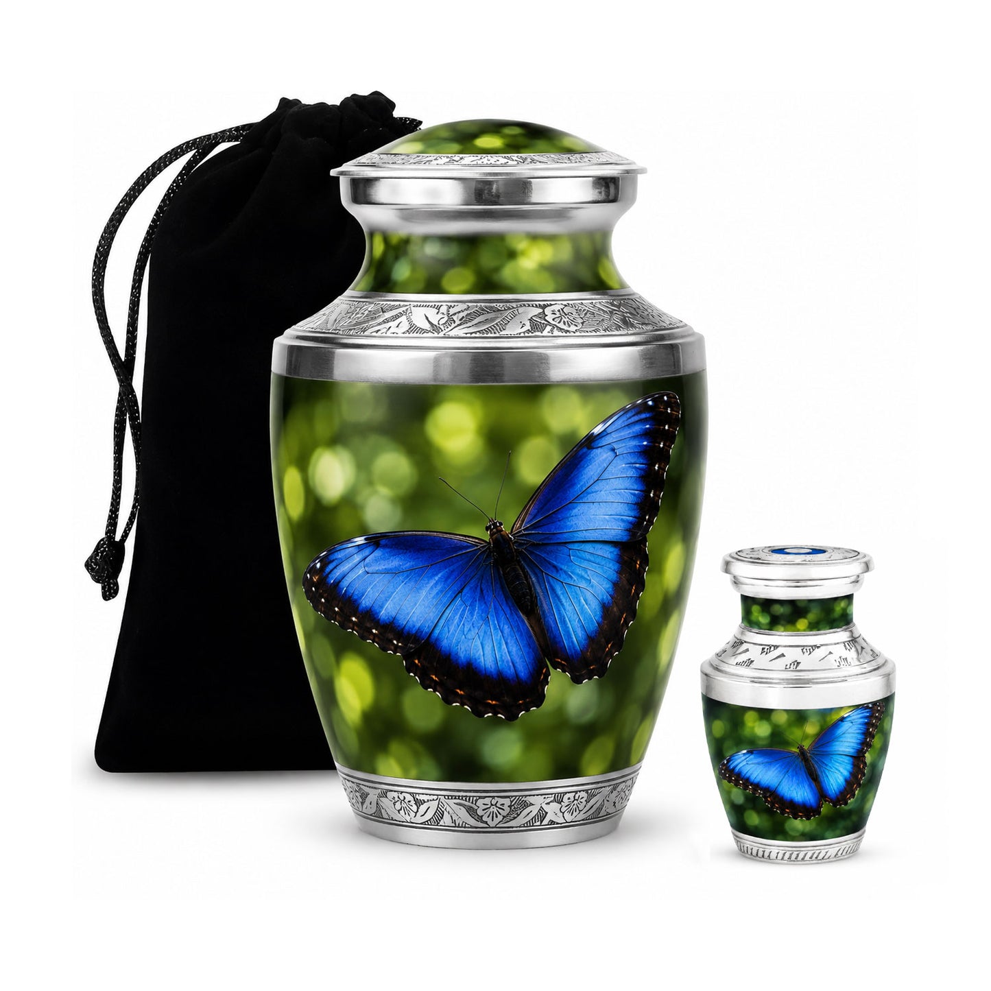 Blue Morpho Butterfly Cremation Urn for Ashes