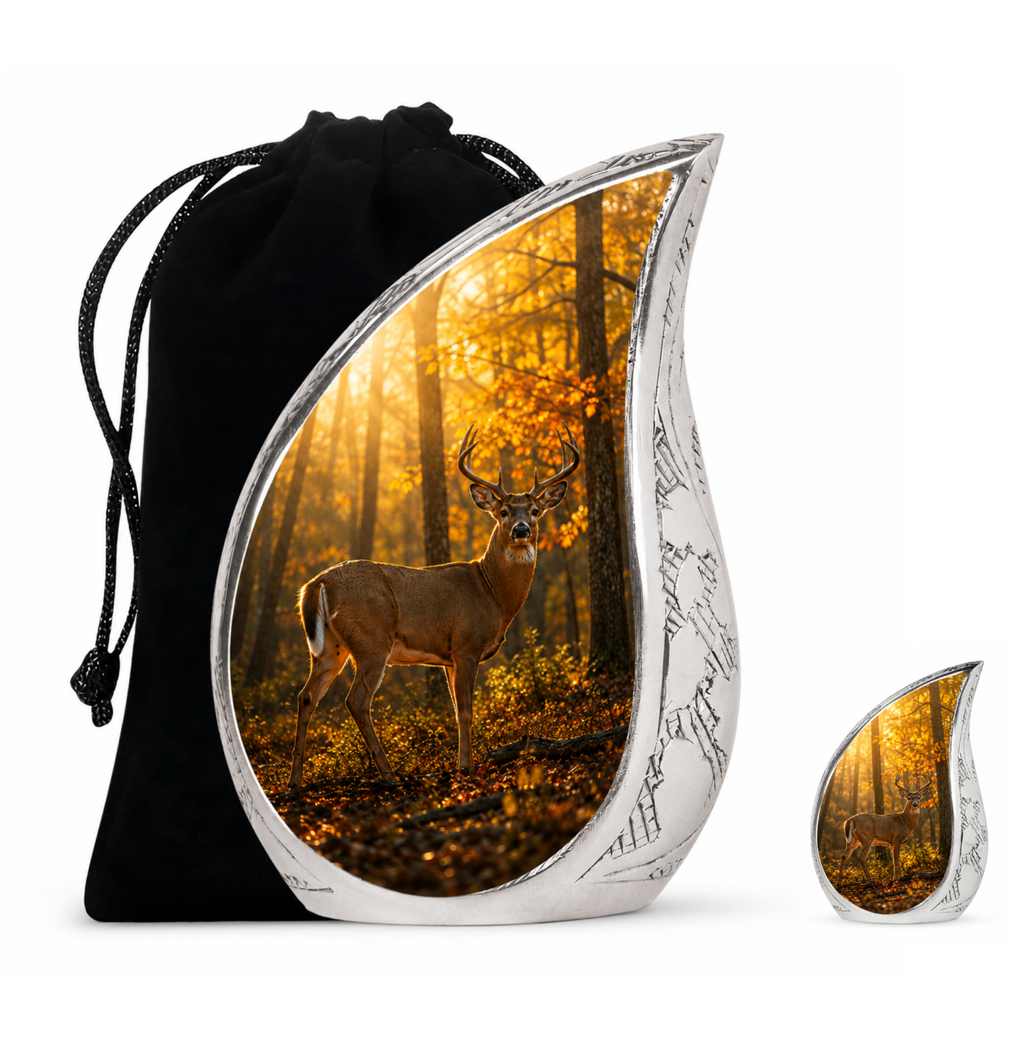 Autumn Forest Deer Cremation Urn