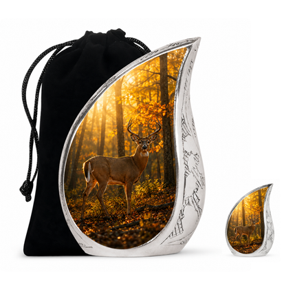 Autumn Forest Deer Cremation Urn