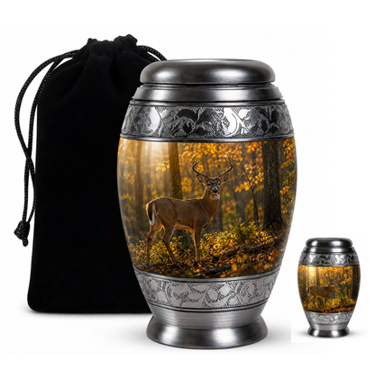 Autumn Forest Deer Cremation Urn