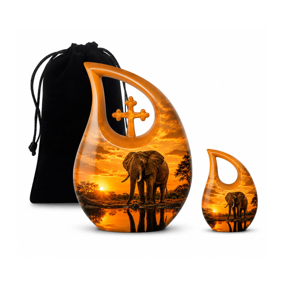 African Elephant Cremation Urn For Ashes