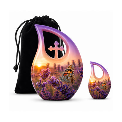 Lavender Fields Butterfly Cremation Urn