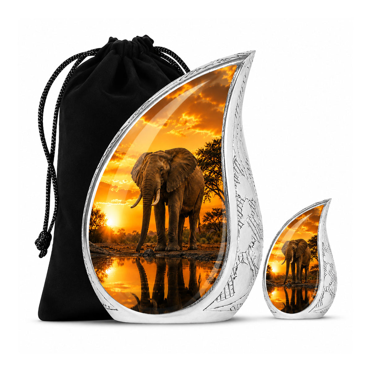 African Elephant Cremation Urn For Ashes