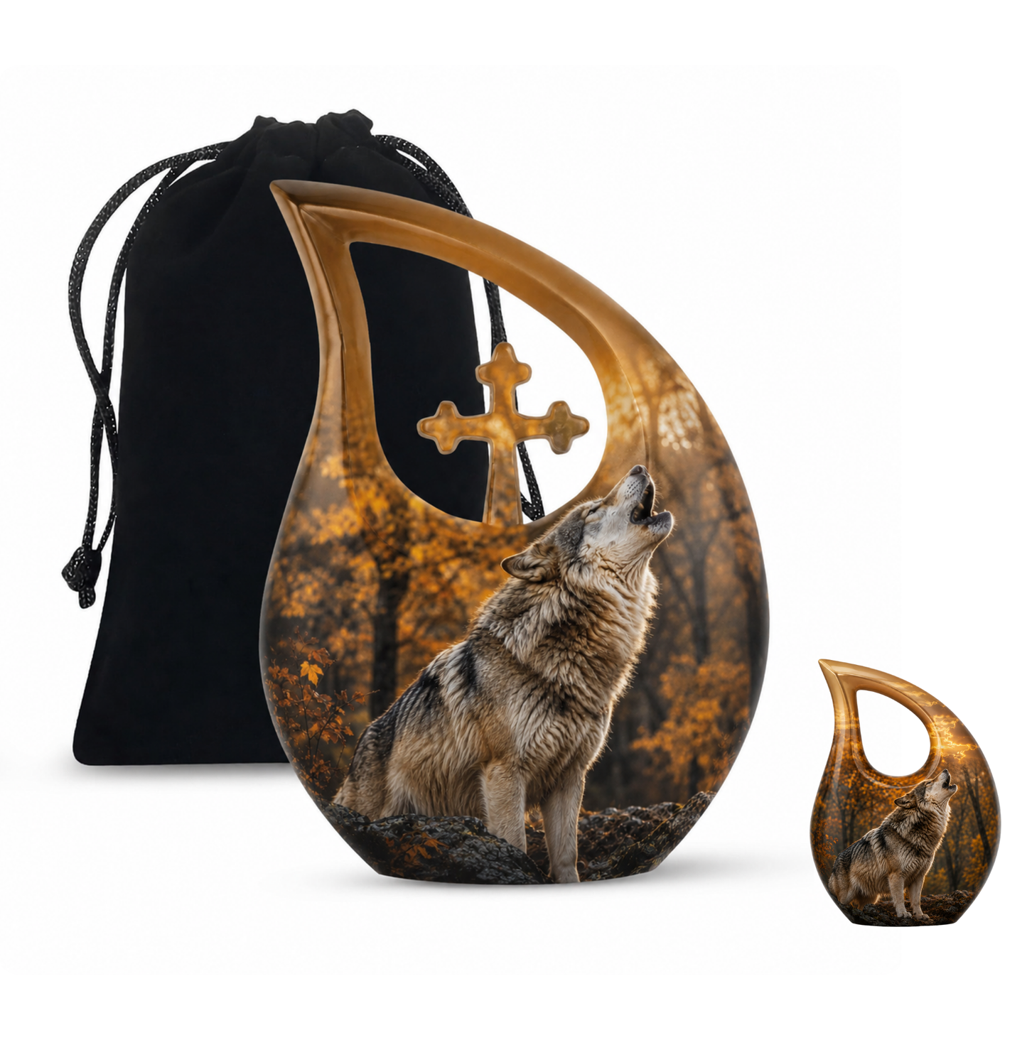 Howling Wolf Cremation Urn for Human Ashes