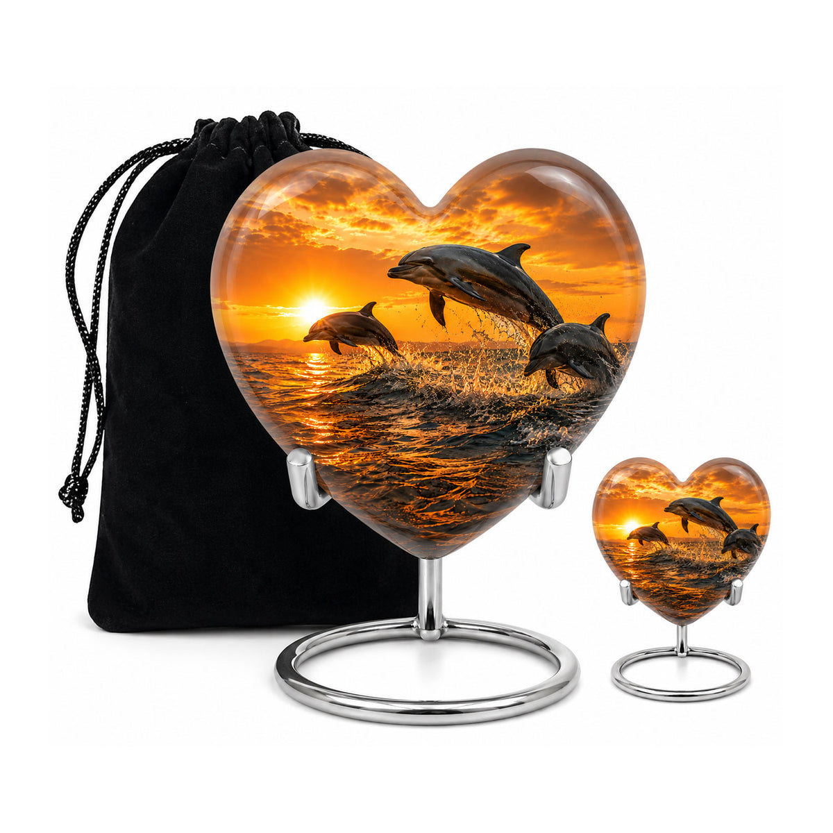 Oceanic Dolphin Family Cremation Urn