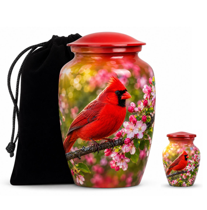 Cardinal Bird Cremation Urn for Ashes