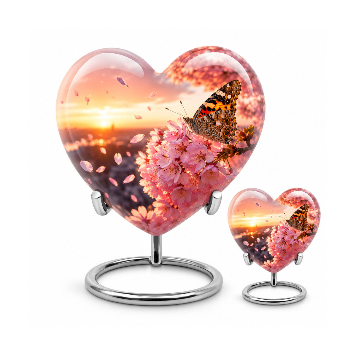 Cherry Blossom Butterfly Cremation Urn for Ashes