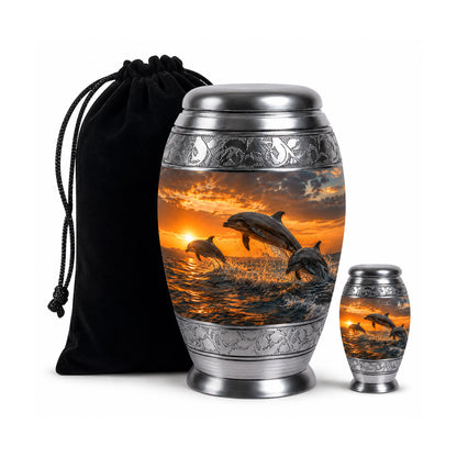 Oceanic Dolphin Family Cremation Urn