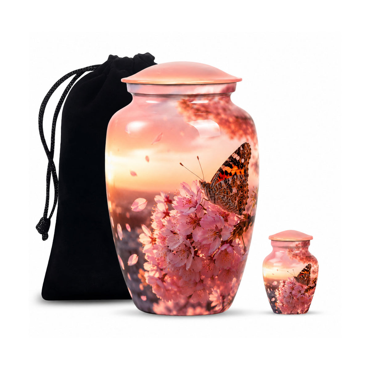 Cherry Blossom Butterfly Cremation Urn for Ashes