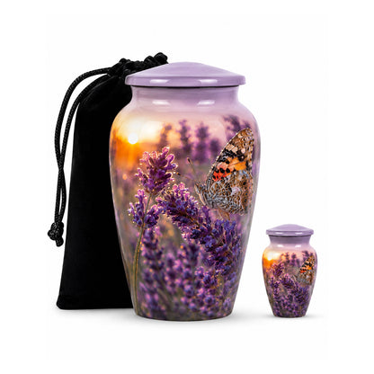 Lavender Fields Butterfly Cremation Urn