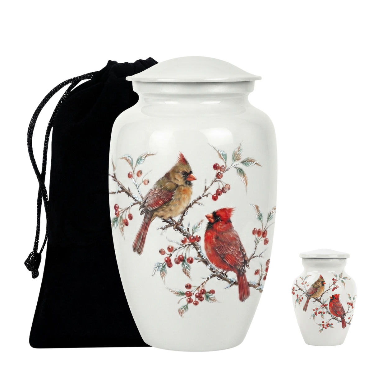 Cardinal Couple Urn for Ashes
