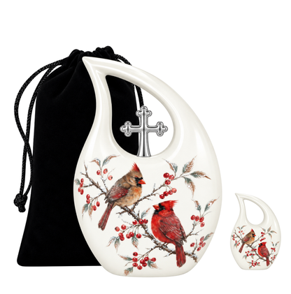 Cardinal Couple Urn for Ashes