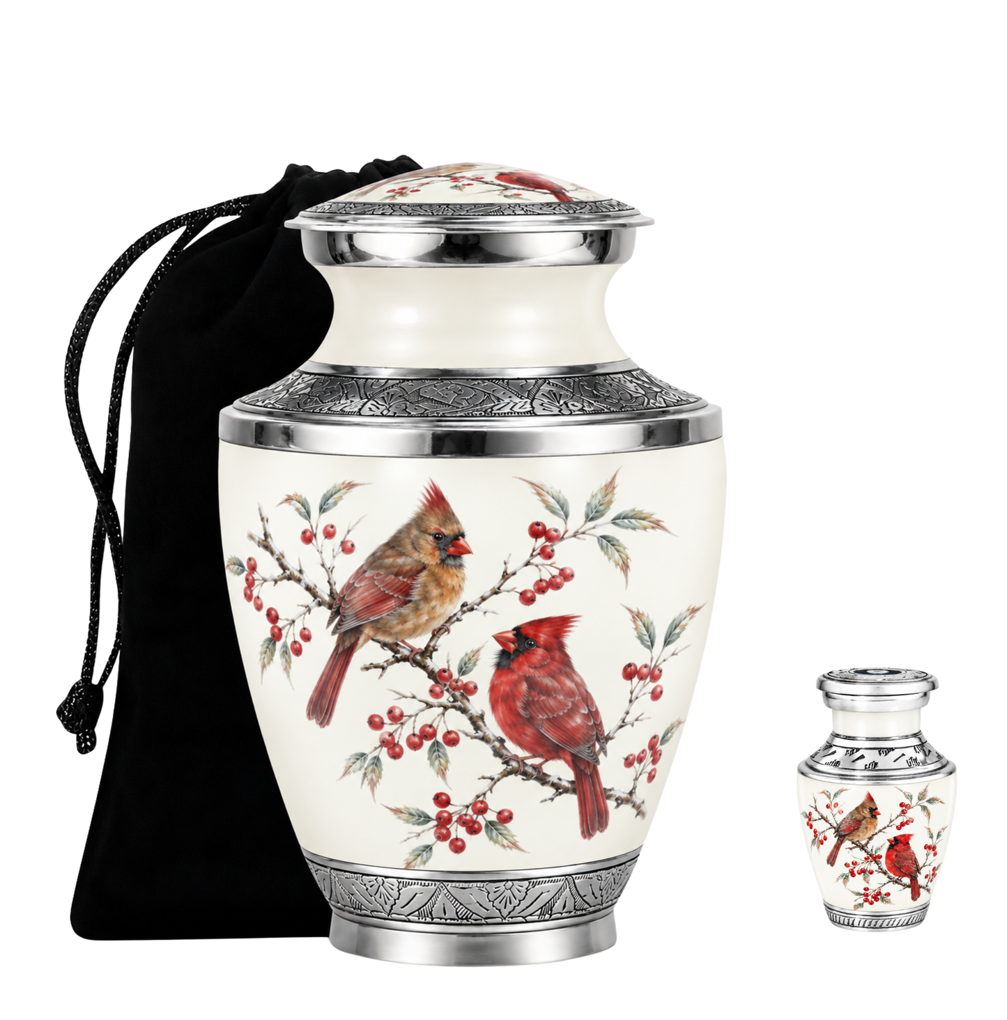 Cardinal Couple Urn for Ashes