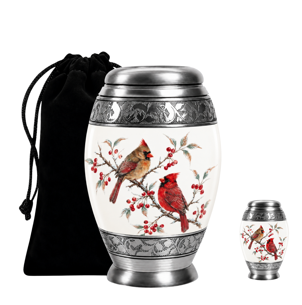 Cardinal Couple Urn for Ashes
