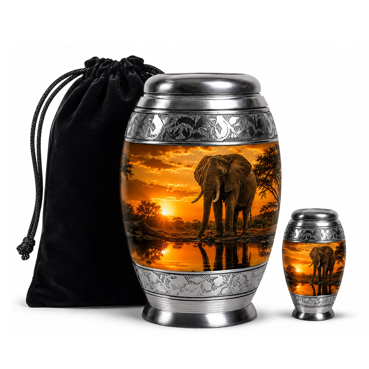 African Elephant Cremation Urn For Ashes