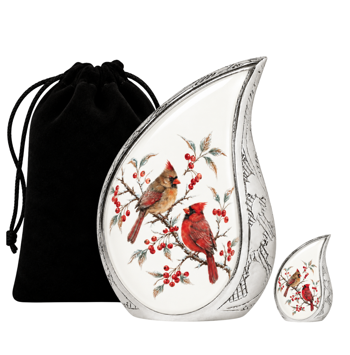 Cardinal Couple Urn for Ashes