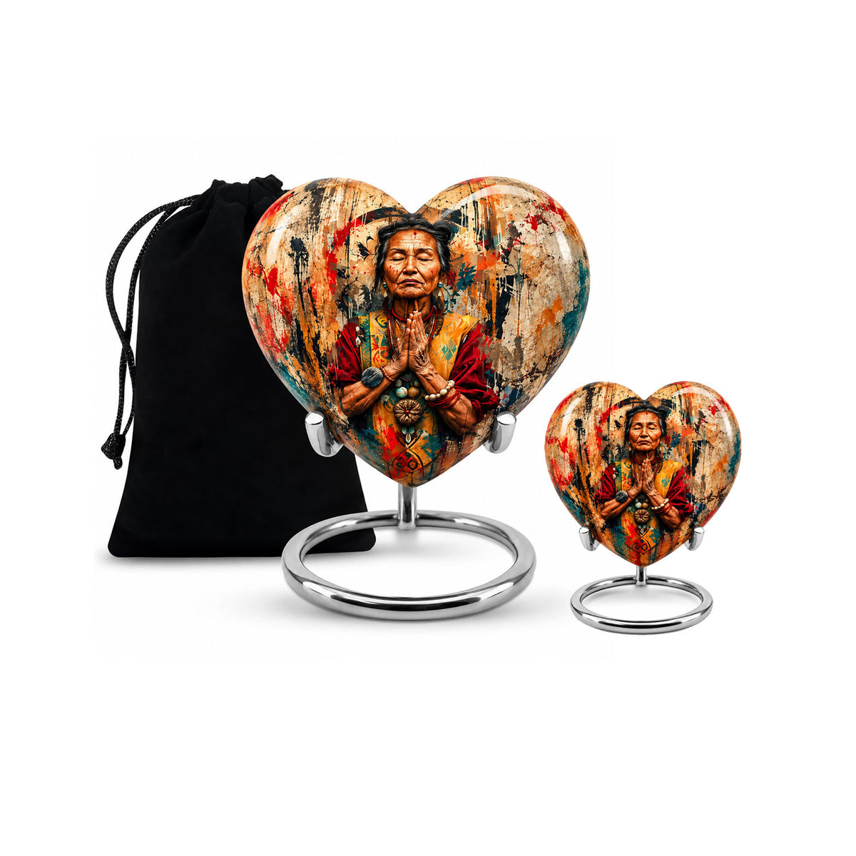 American Elder Women Prayer Cremation Urn for Ashes