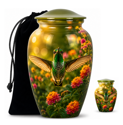 Flying Hummingbird Cremation Urn For Ashes