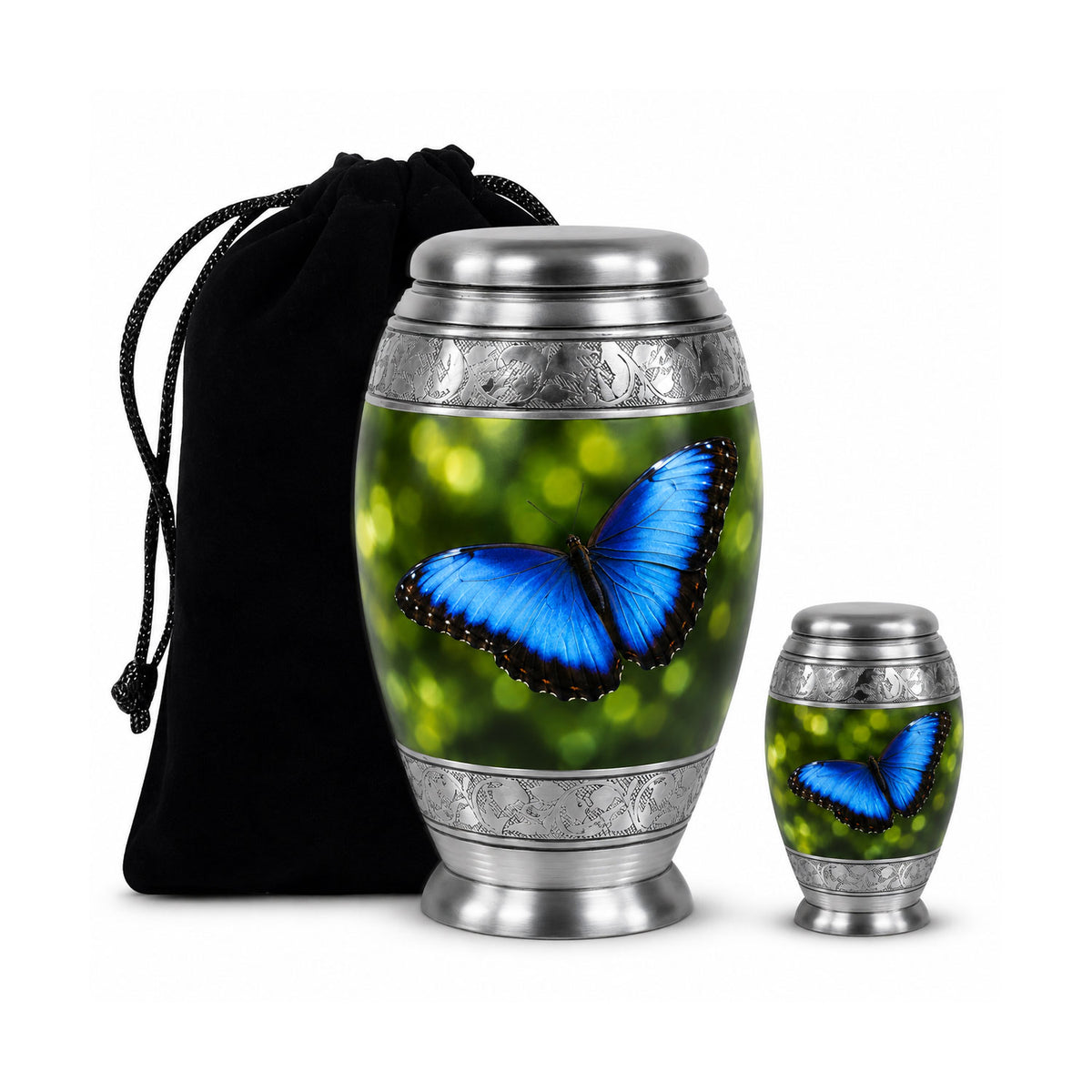 Blue Morpho Butterfly Cremation Urn for Ashes