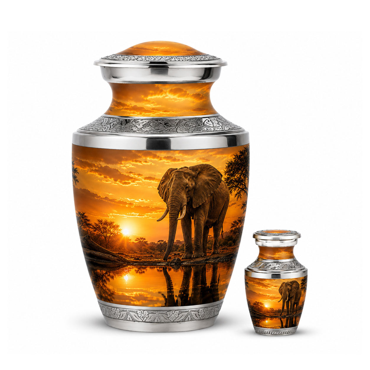African Elephant Cremation Urn For Ashes