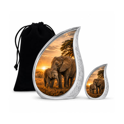 Elephant Family Cremation Urn For Ashes