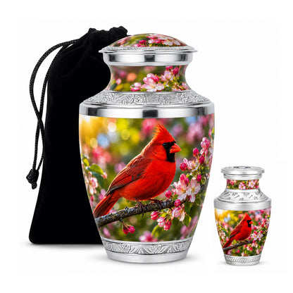 Cardinal Bird Cremation Urn for Ashes