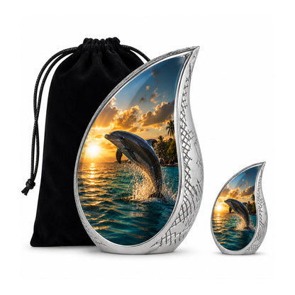 Blue Dolphin Cremation Urn