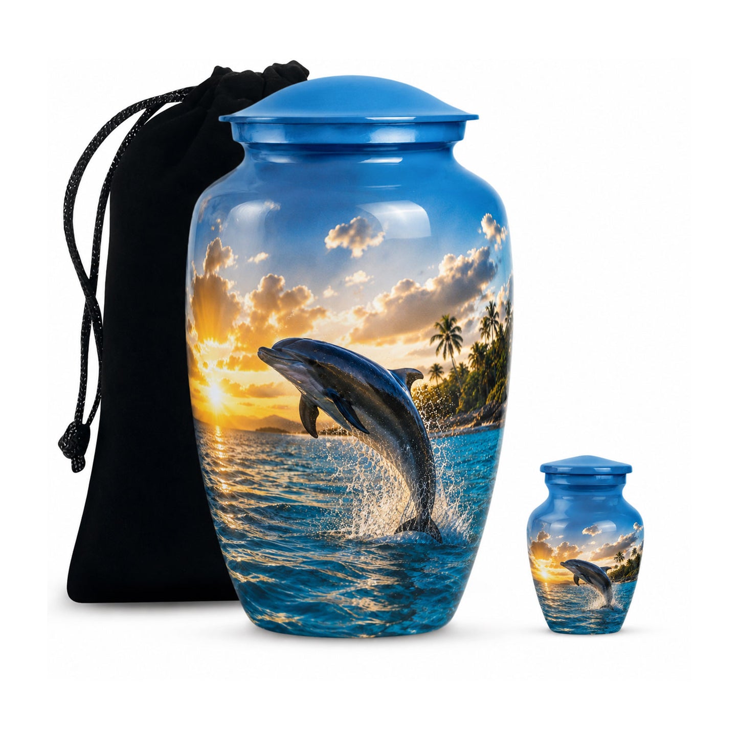 Blue Dolphin Cremation Urn