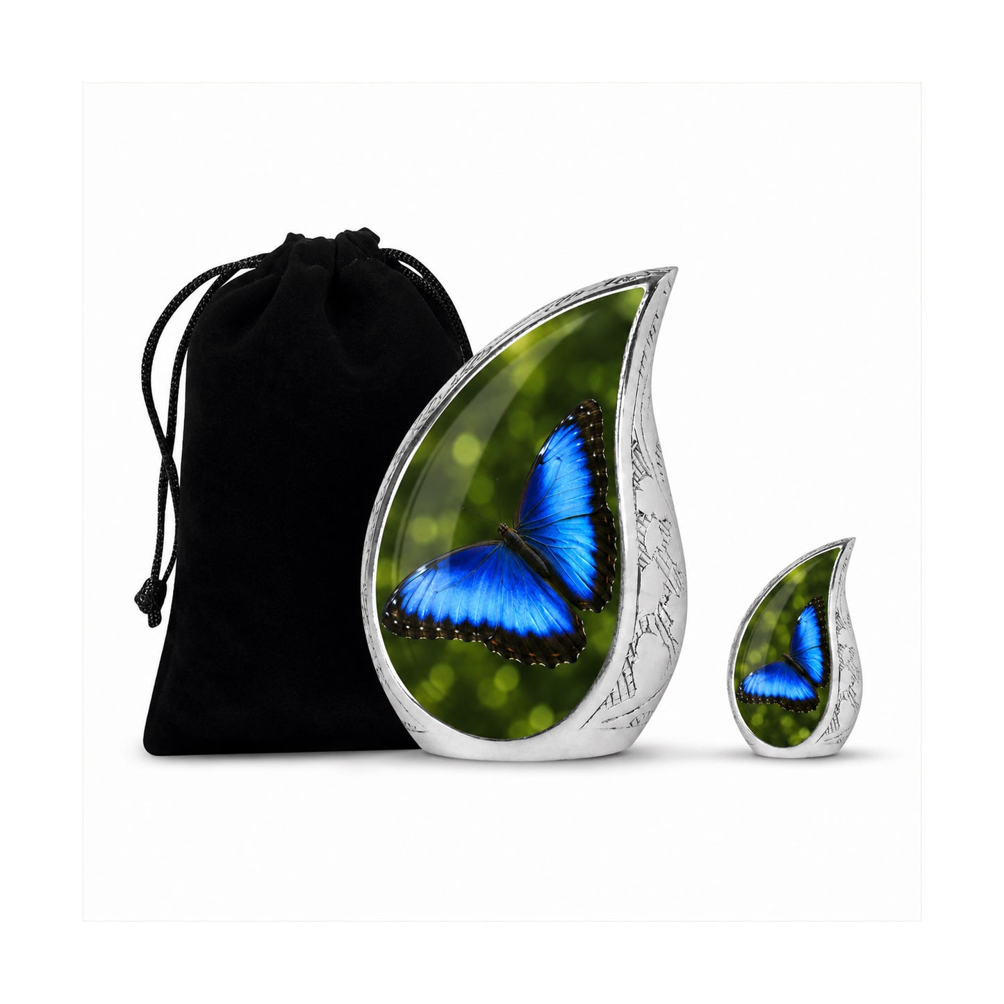 Blue Morpho Butterfly Cremation Urn for Ashes