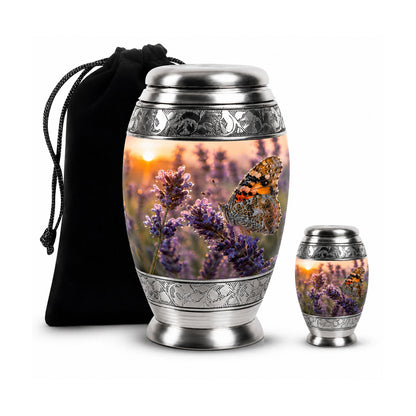 Lavender Fields Butterfly Cremation Urn