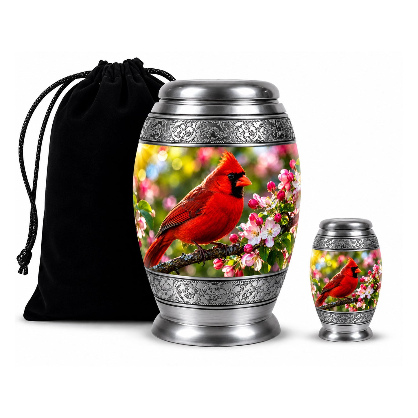 Cardinal Bird Cremation Urn for Ashes