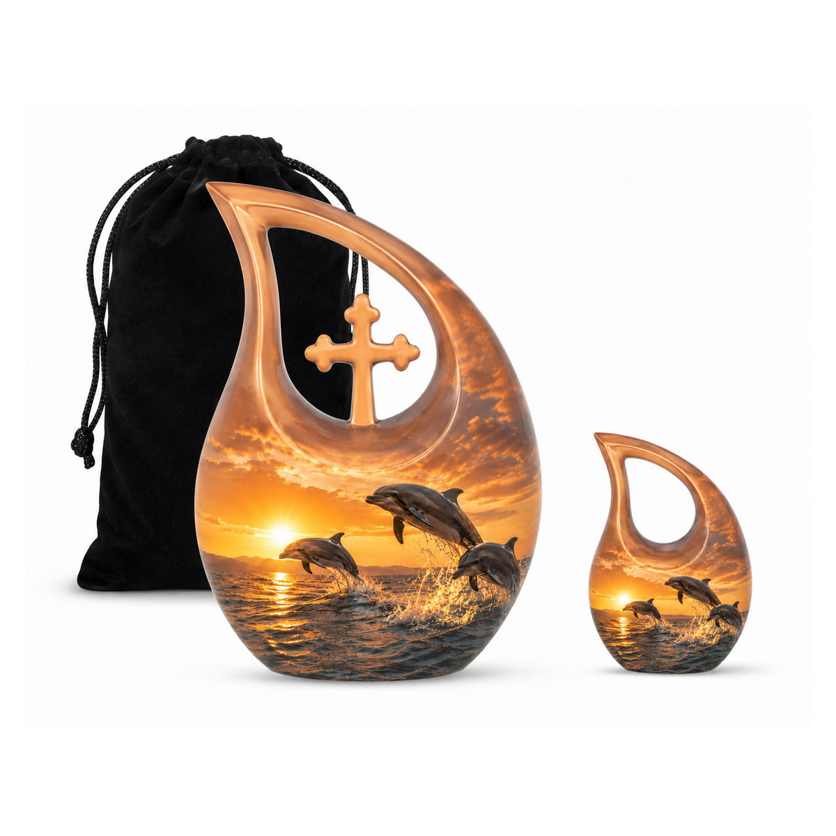 Oceanic Dolphin Family Cremation Urn