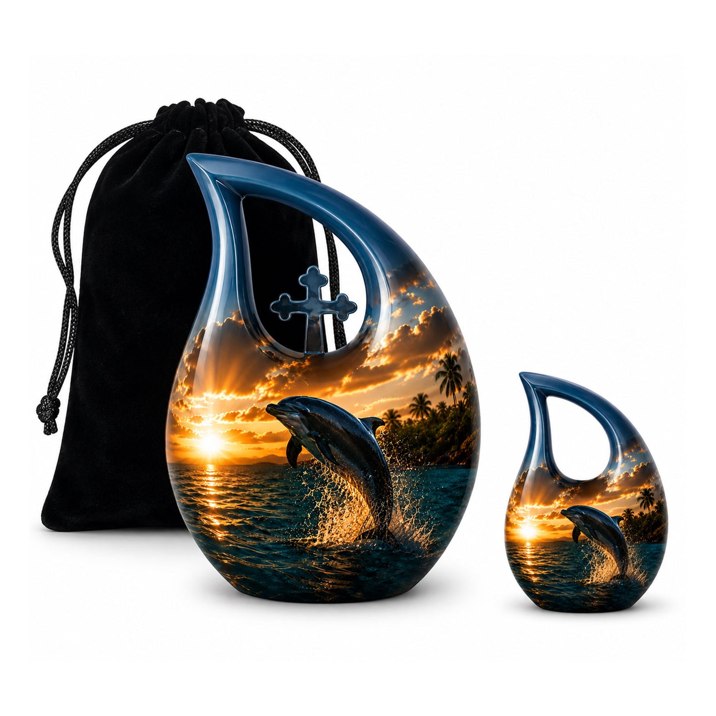 Blue Dolphin Cremation Urn