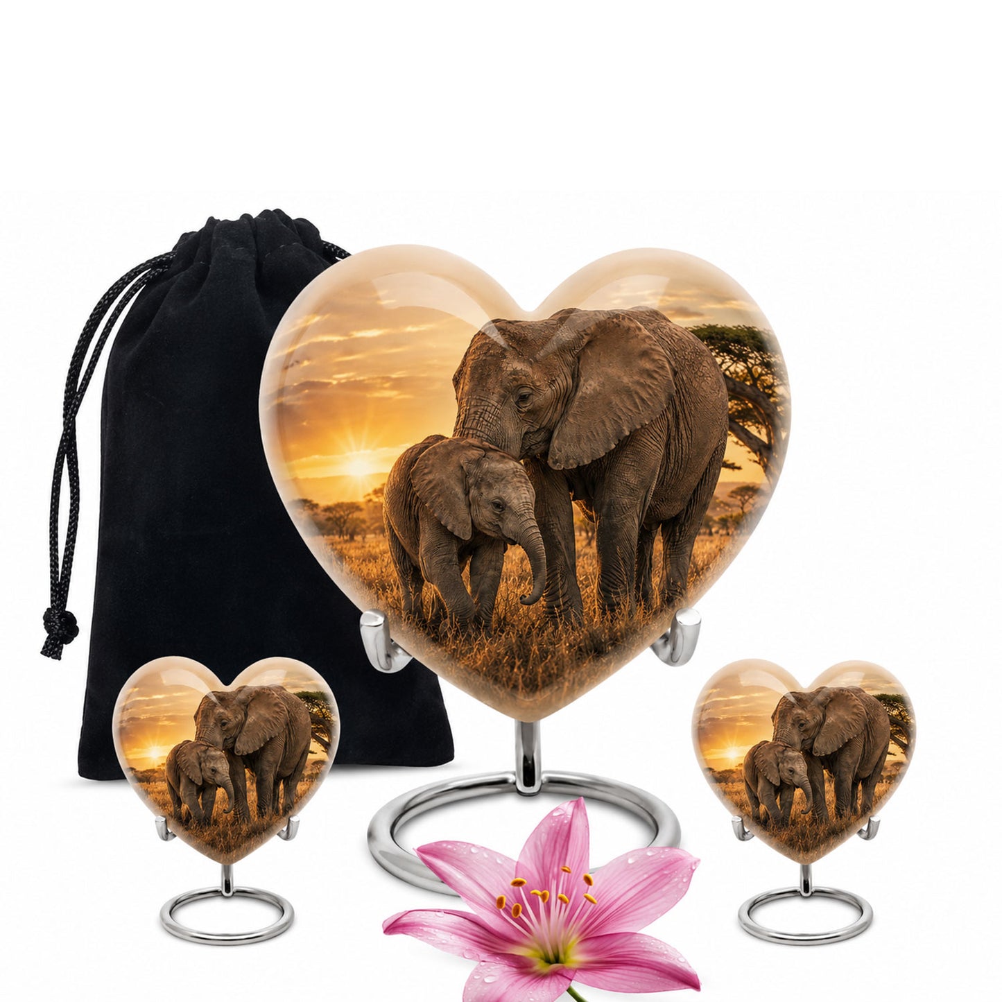 Elephant Family Cremation Urn For Ashes