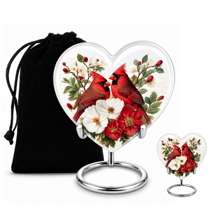 Red Cardinal Couple Urn for Ashes