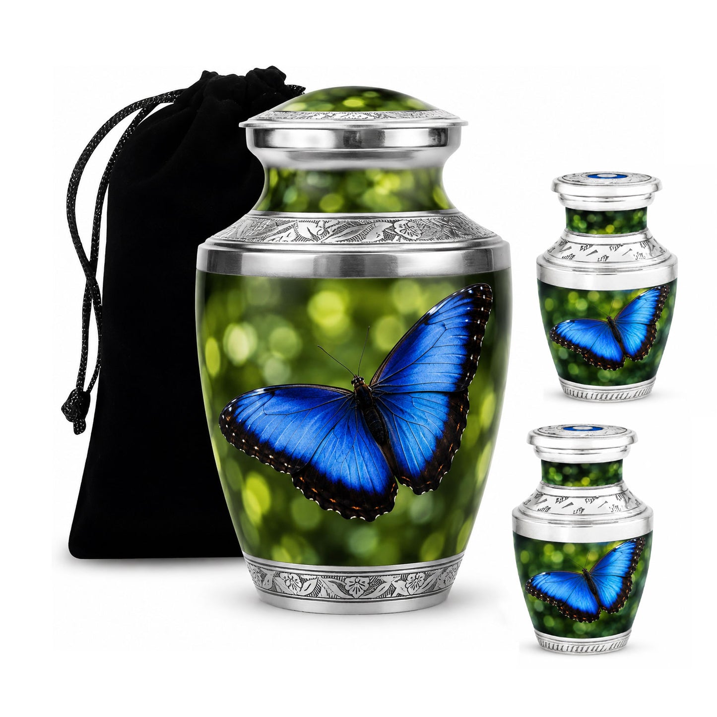 Blue Morpho Butterfly Cremation Urn for Ashes