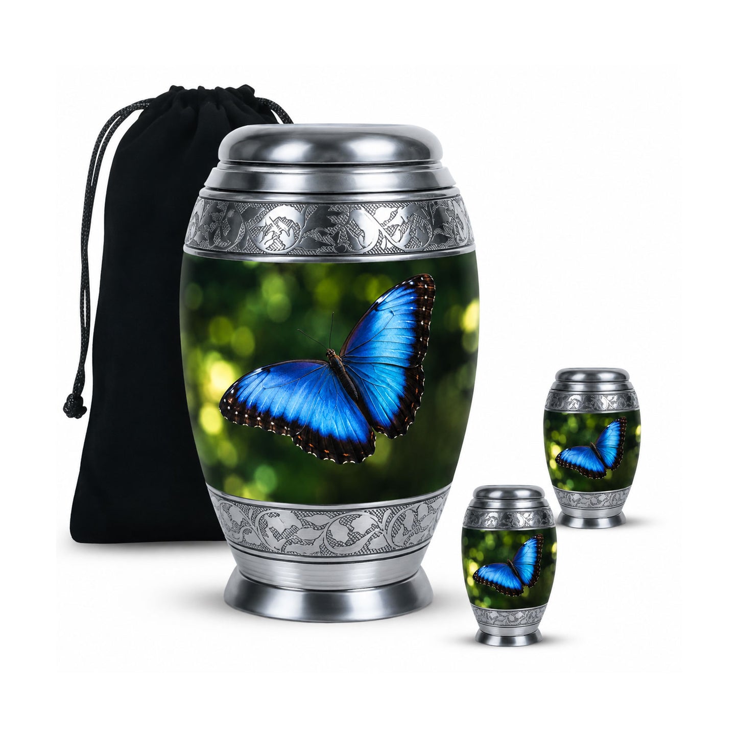 Blue Morpho Butterfly Cremation Urn for Ashes