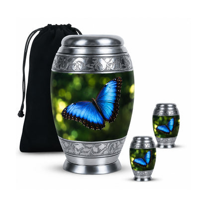 Blue Morpho Butterfly Cremation Urn for Ashes