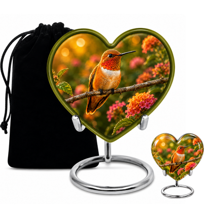 Rufous Hummingbird Cremation Urn For Ashes