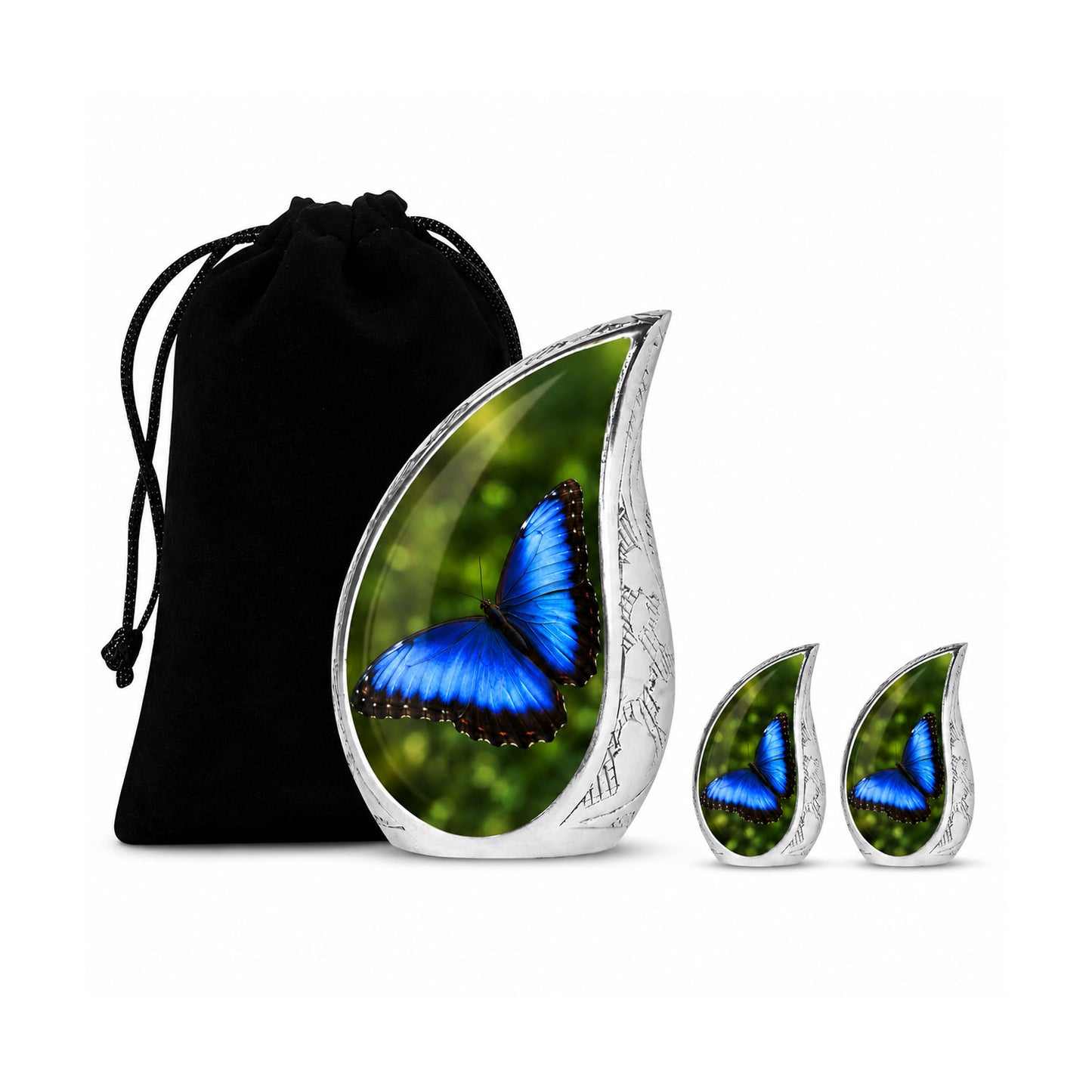 Blue Morpho Butterfly Cremation Urn for Ashes