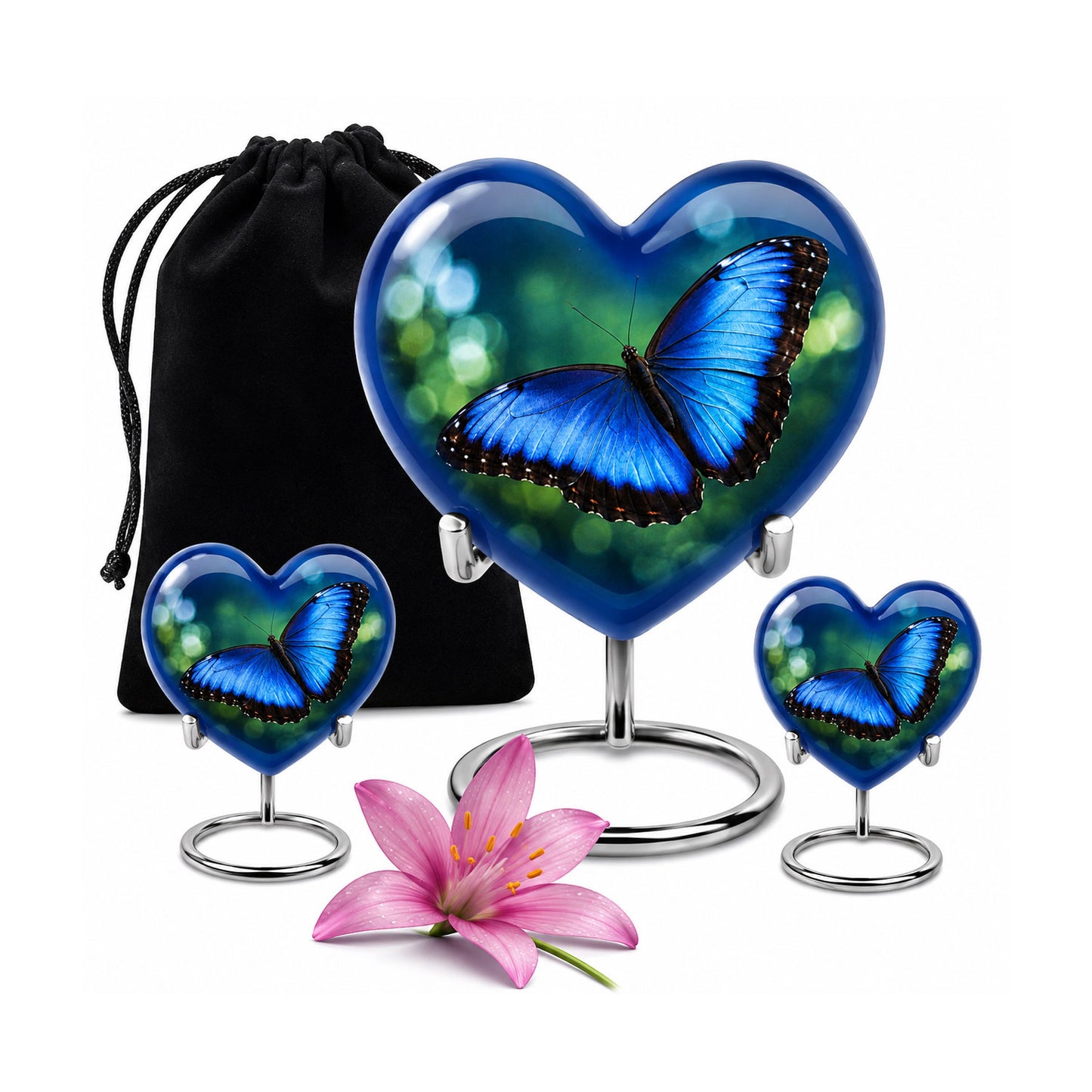 Blue Morpho Butterfly Cremation Urn for Ashes