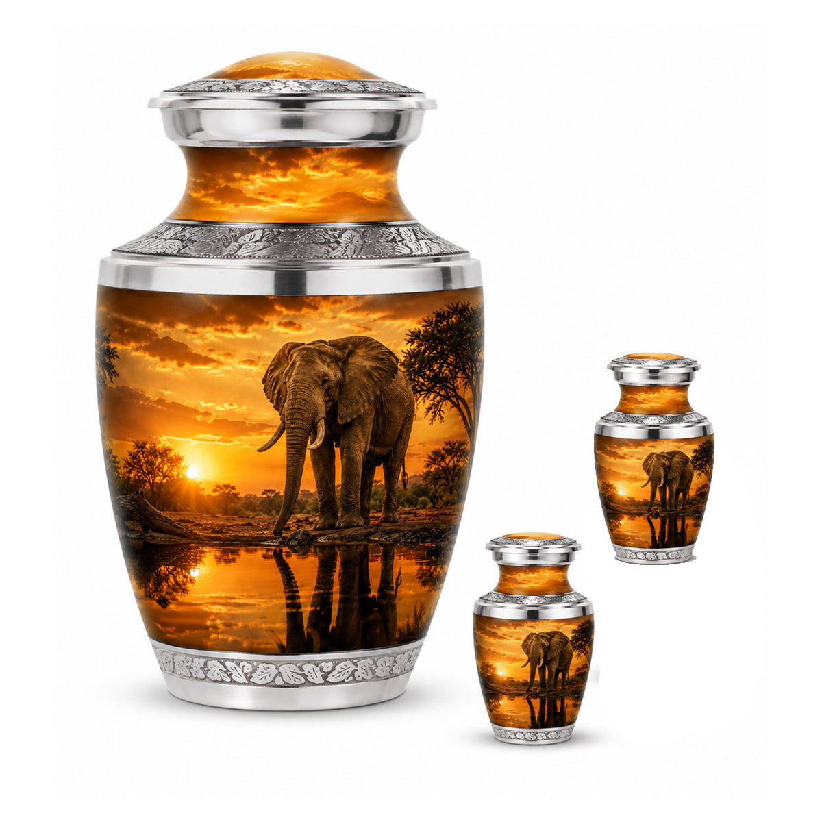 African Elephant Cremation Urn For Ashes