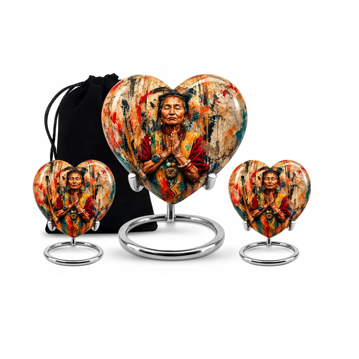 American Elder Women Prayer Cremation Urn for Ashes