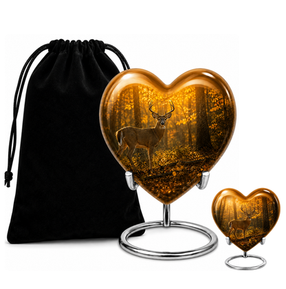 Autumn Forest Deer Cremation Urn