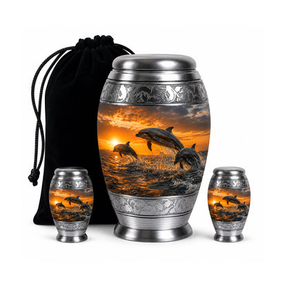 Oceanic Dolphin Family Cremation Urn