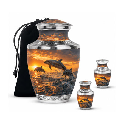 Oceanic Dolphin Family Cremation Urn